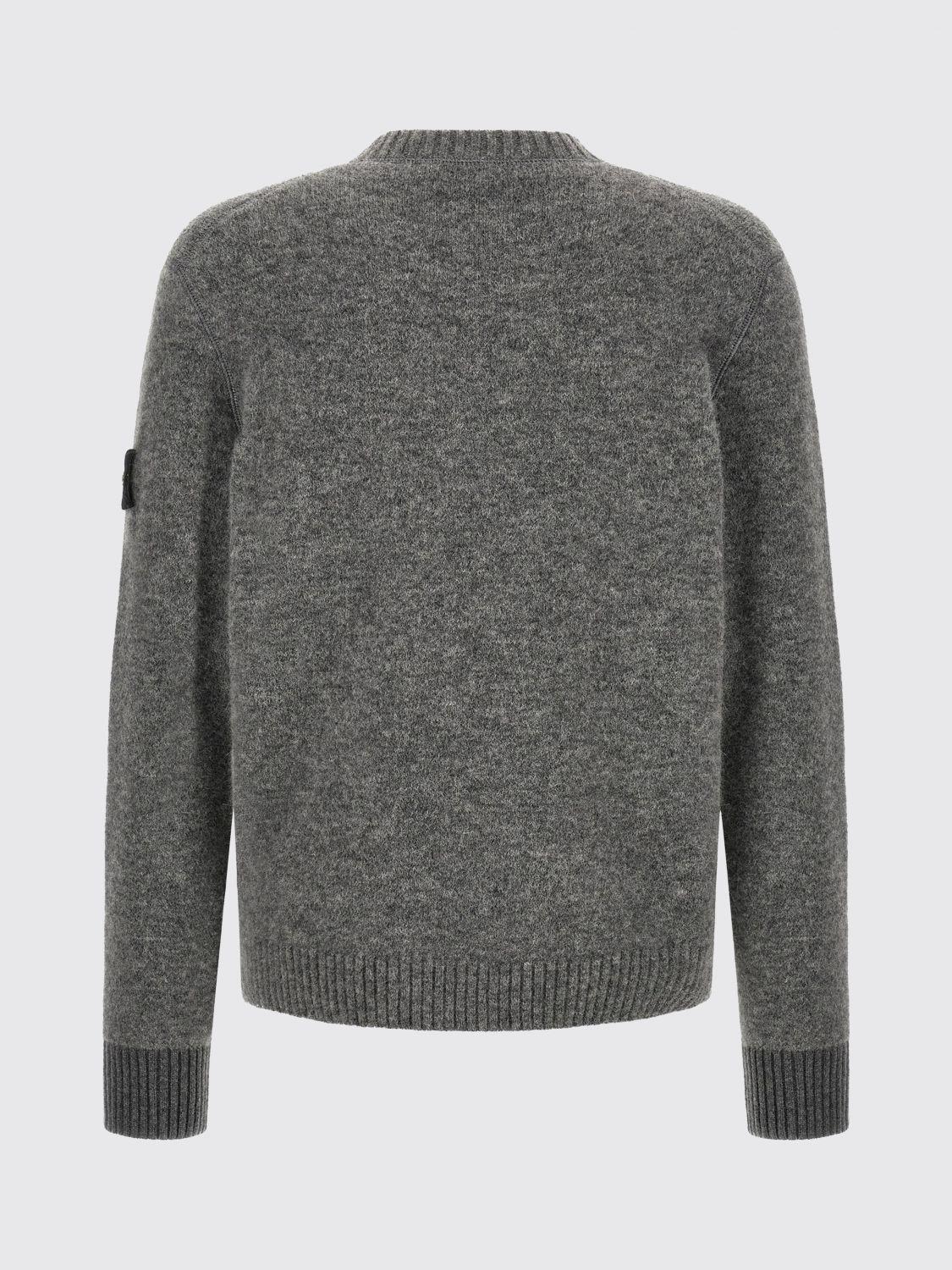 STONE ISLAND Green Wool Round Neck Knit Sweater
