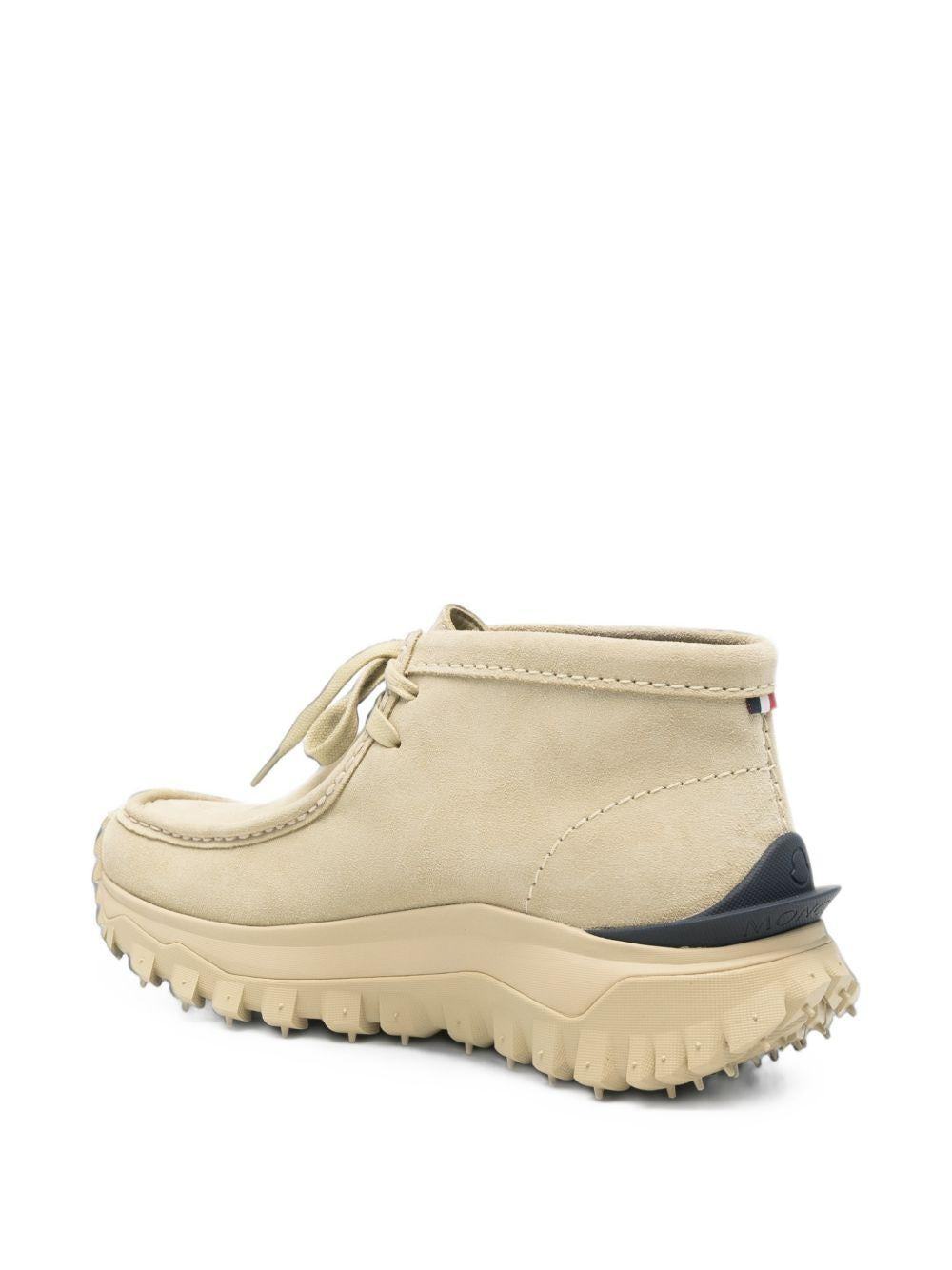 Moncler White Leather Low-Top Sneakers for Men