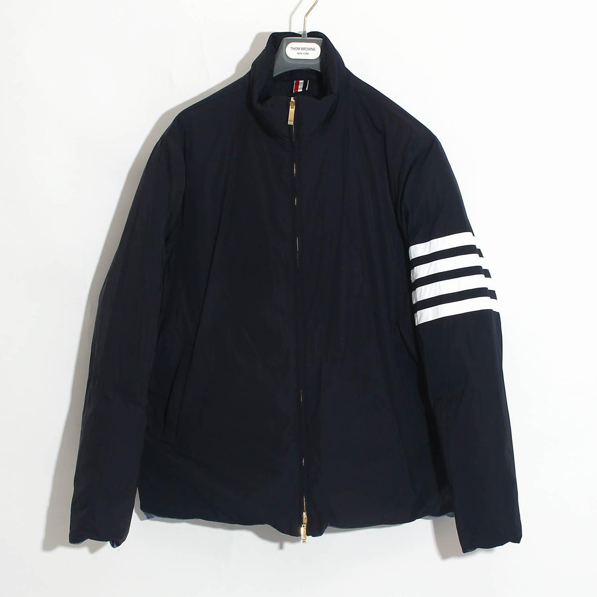 THOM BROWNE Men's 4 Bar Reversible Down Puffer Jacket Navy MJD091X 415