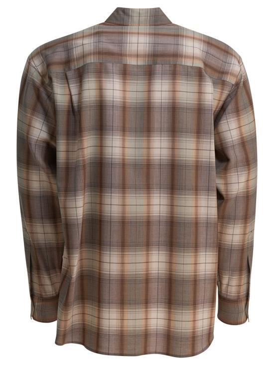 AURALEE Gray Brown Check Long Sleeve Shirt A25SS 01LC