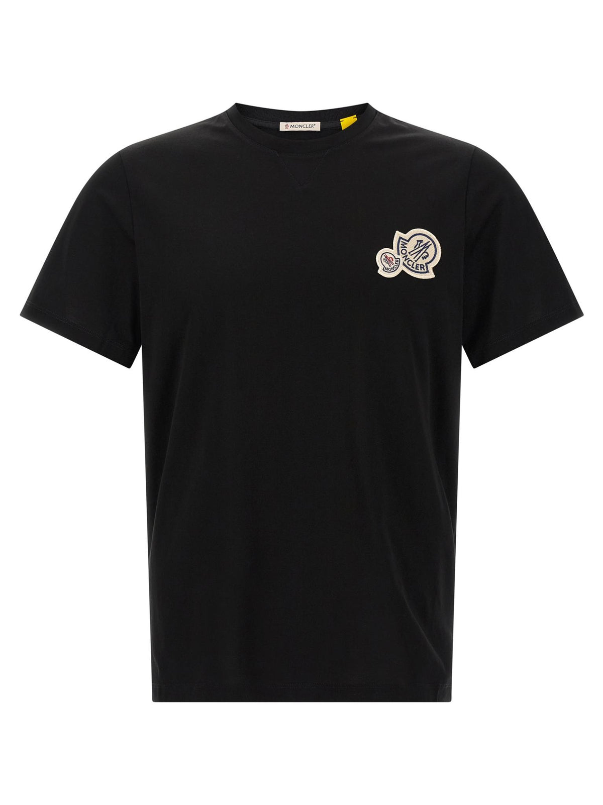 Moncler Black Cotton Short Sleeve T-Shirt for Men