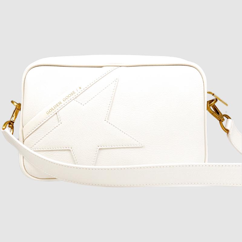 GOLDEN GOOSE Star Bag White Leather Shoulder Bag for Women