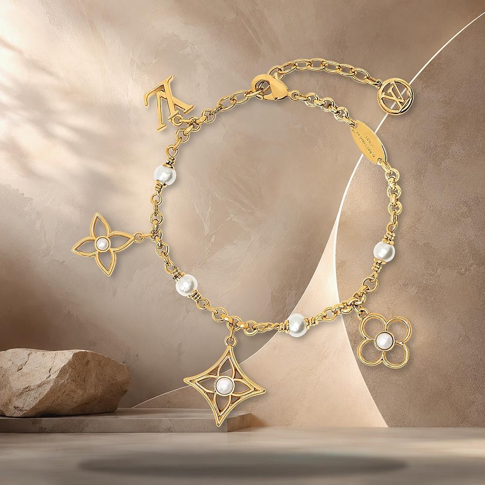 Louis Vuitton Pearly Flower Bracelet Gold-Tone Metal M1973A