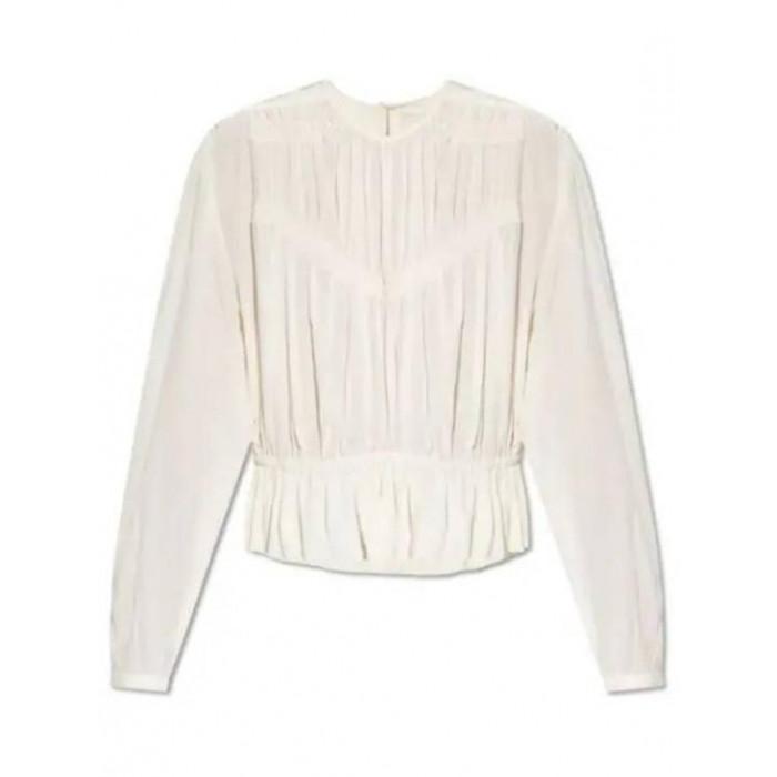 Isabel Marant GELINA Blouse Women’s Ivory Silk Blend HT0484 FB B3J12