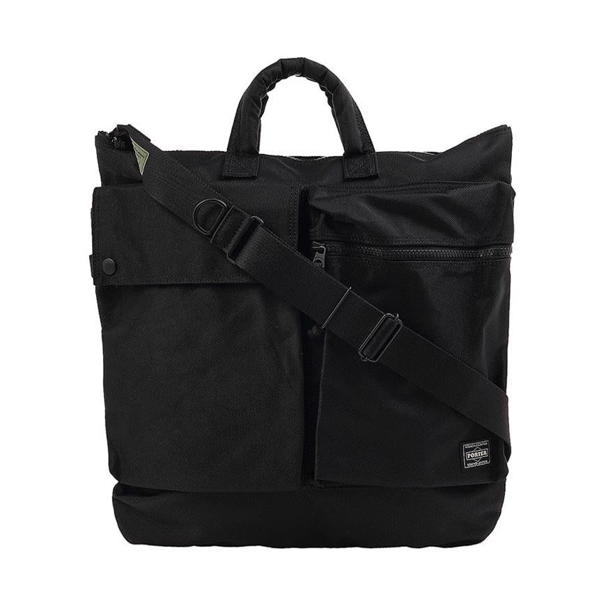 PORTER Unisex Unit 2-Way Helmet Bag Black Crossbody