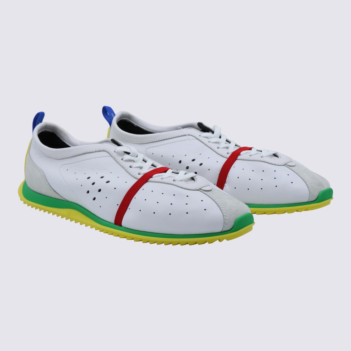 CELINE White Leather Low-Top Sneakers