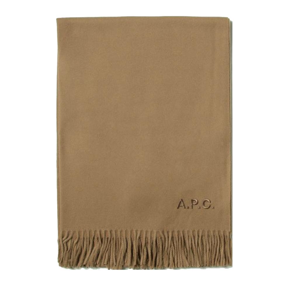 A.P.C. Signature Logo Embroidered Wool Scarf WOAFE M15170 CAB
