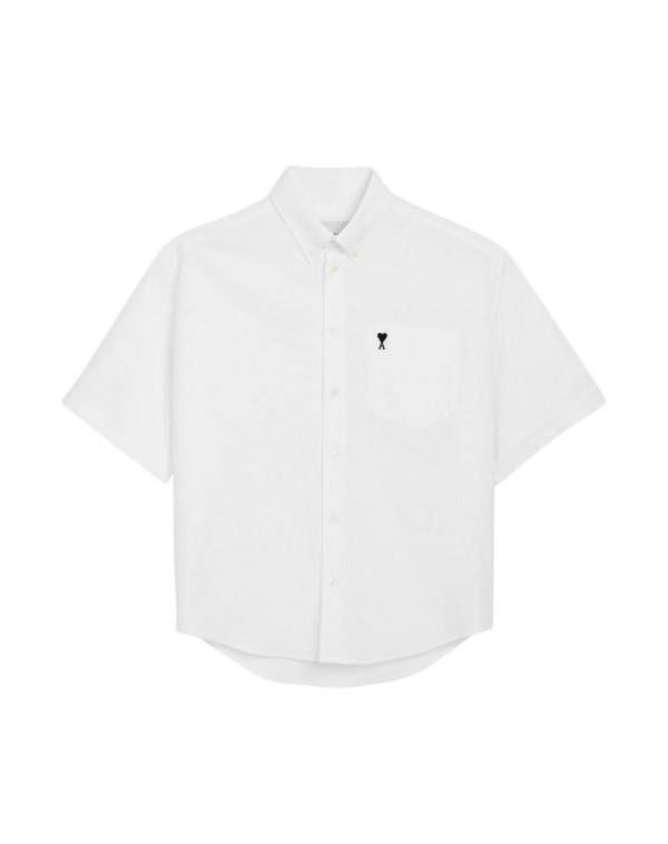 AMI Cotton Ami de Coeur Embroidered Boxy Long-Sleeve Shirt