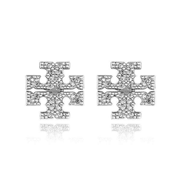 Tory Burch Crystal Logo Stud Earrings for Women 53423 042