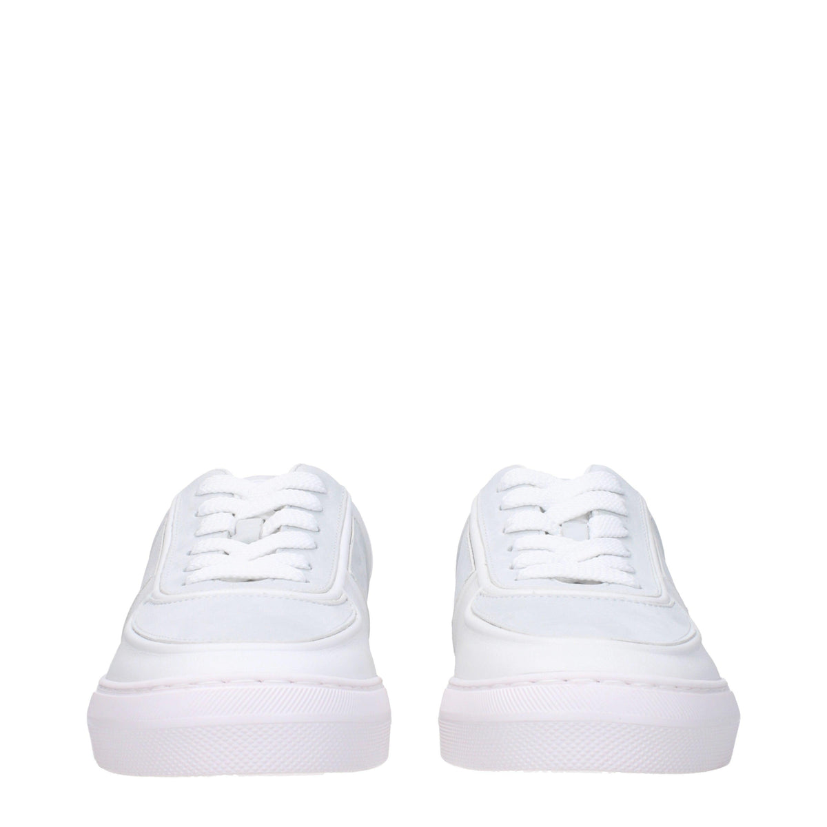 Moncler White Leather Low-Top Sneakers for Men