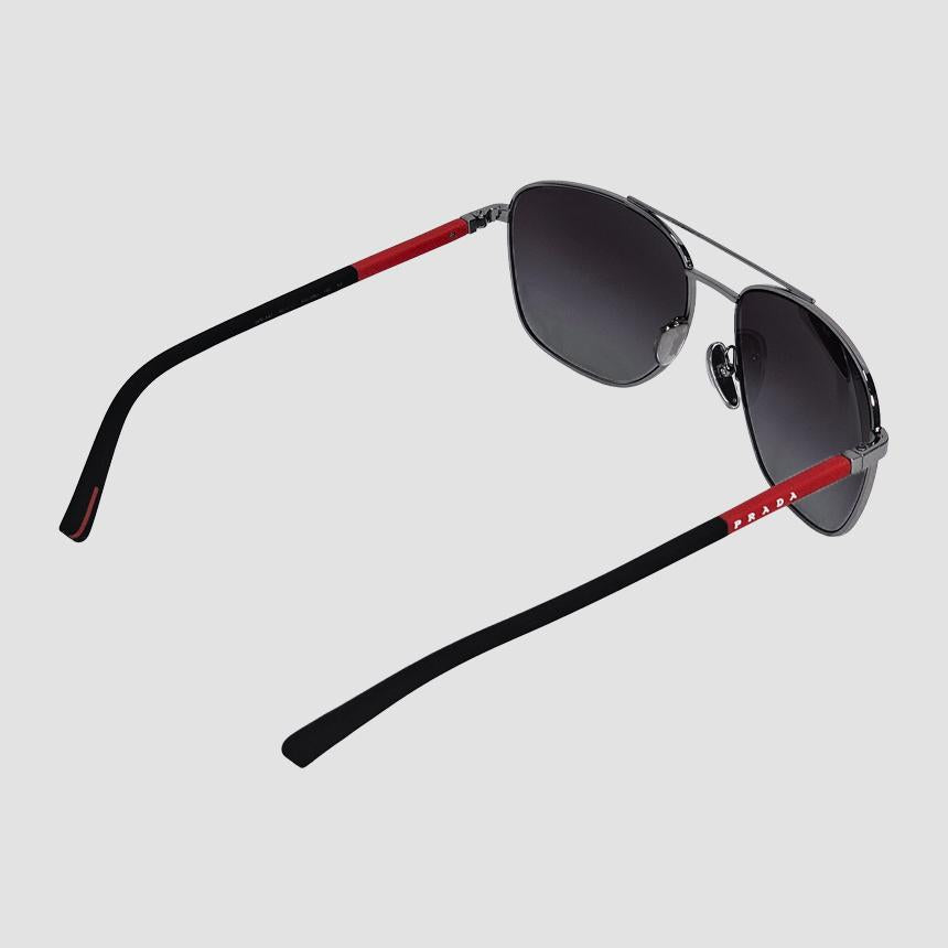 PRADA Aviator Sport Sunglasses Gray Lens Metal Frame Men’s PR 54ZS 5AV09U