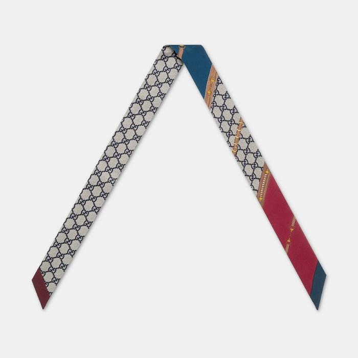 GUCCI Heritage Print Silk Neck Bow Scarf 791008 3G001 6168