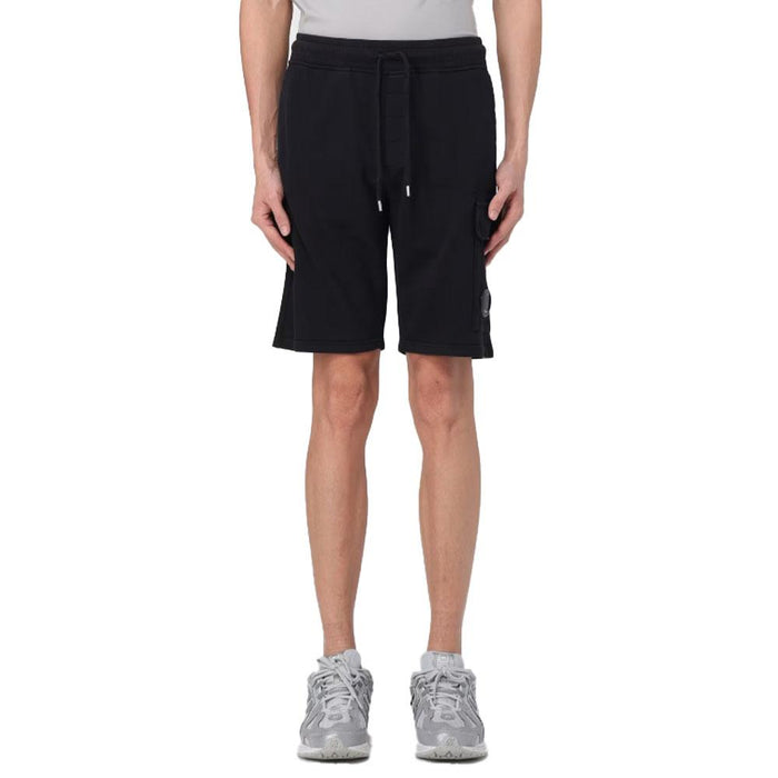 CP Company Lens Badge Cotton Shorts Black