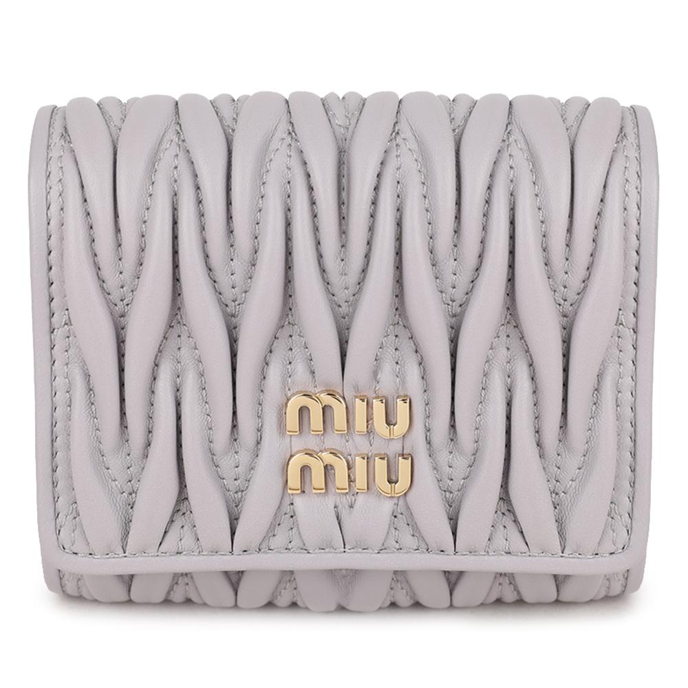 Miu Miu Small Matelassé Nappa Leather Bifold Wallet 5MH033 AFPP F0230