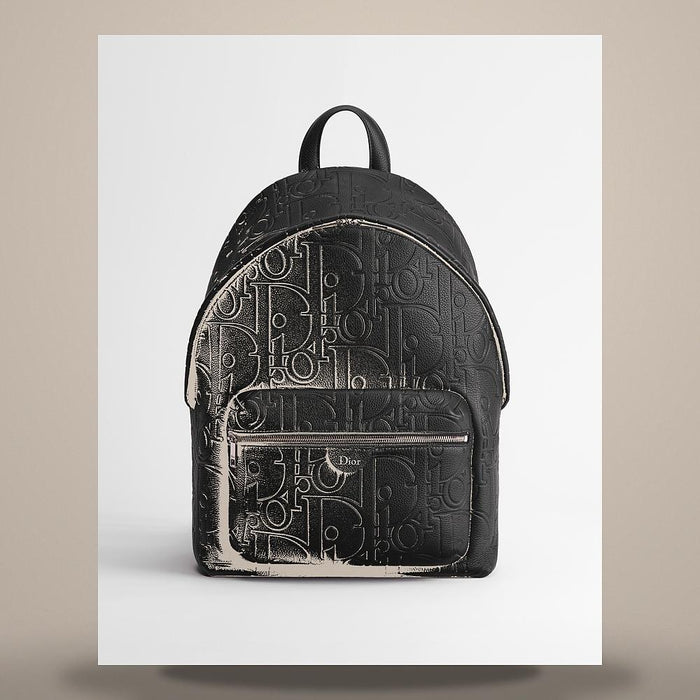 DIOR Rider Zip Backpack Black Gravity Grain Leather Shoulder Ba 1DBBA266MLL H00N