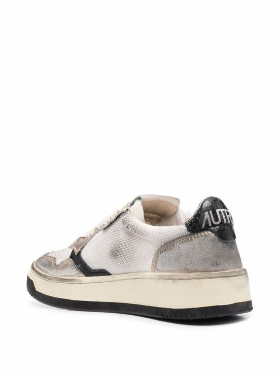 AUTRY White/Gold/Black Leather Low-Top Sneakers AVLWMS09 DOM