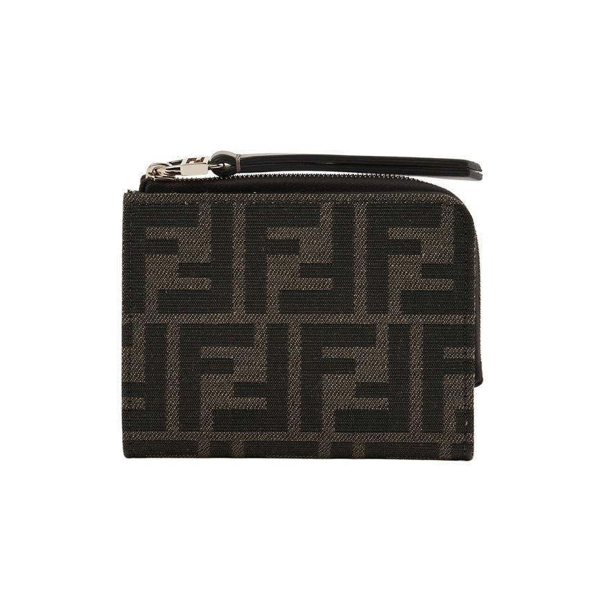FENDI Women’s Slim Baguette Leather Small Wallet Black