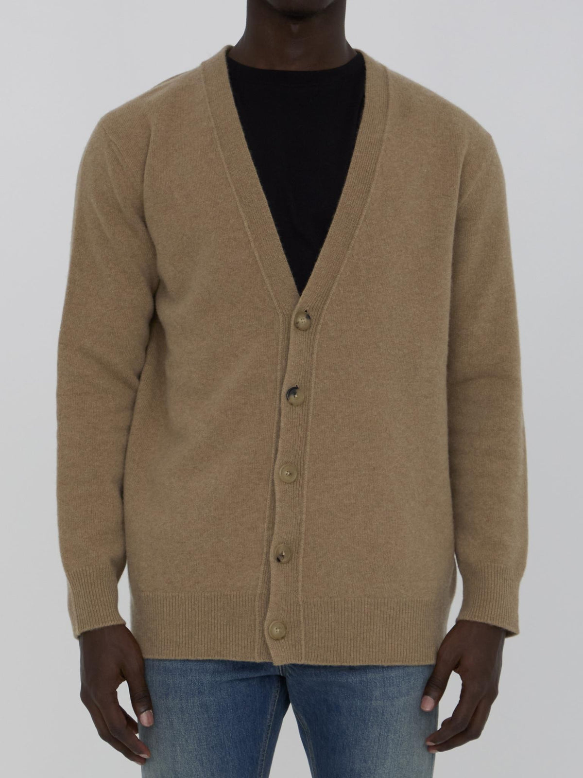 Maison Margiela Wool Blend Button Cardigan Men Beige