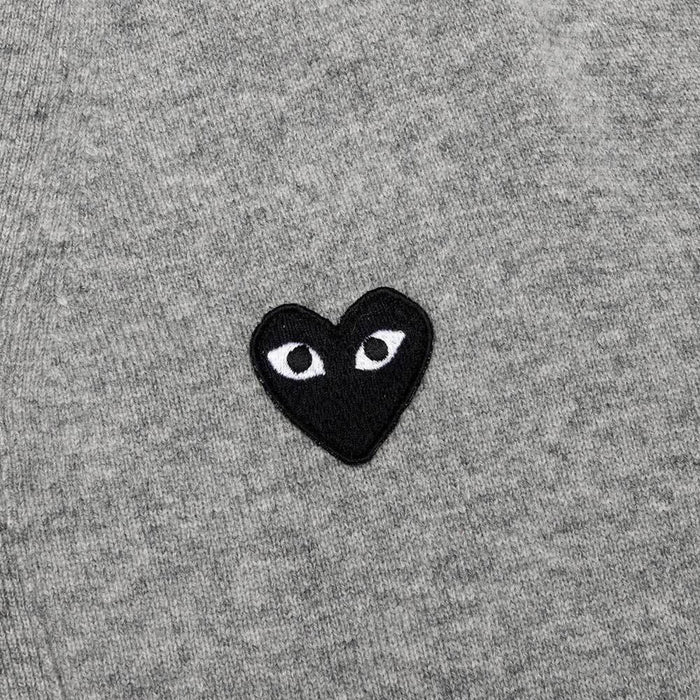 Comme des Garcons Grey Black Heart Unisex Cardigan