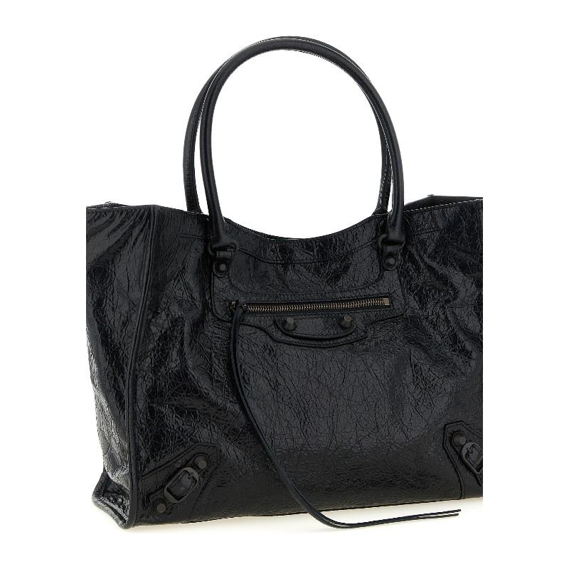BALENCIAGA Le City Small Tote Bag Black Leather Unisex Tote