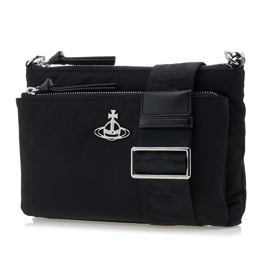 Vivienne Westwood Men's Penny Crossbody Bag Black Leather