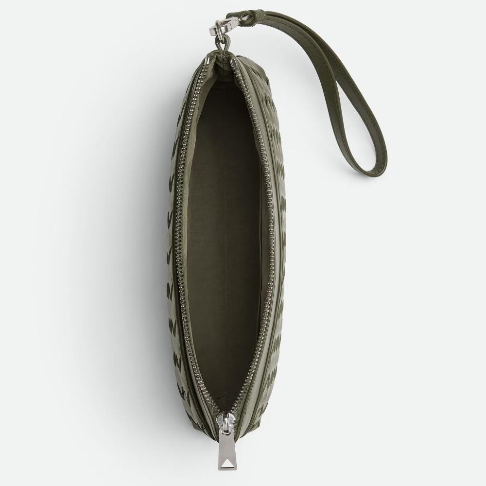 Bottega Veneta Intrecciato Prism Crocodile Leather Pouch