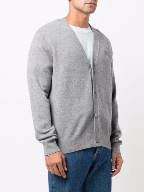 Acne Studios Face Logo Gray Cardigan