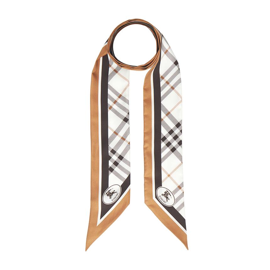 BURBERRY Check Silk Skinny Scarf for Women 8120320