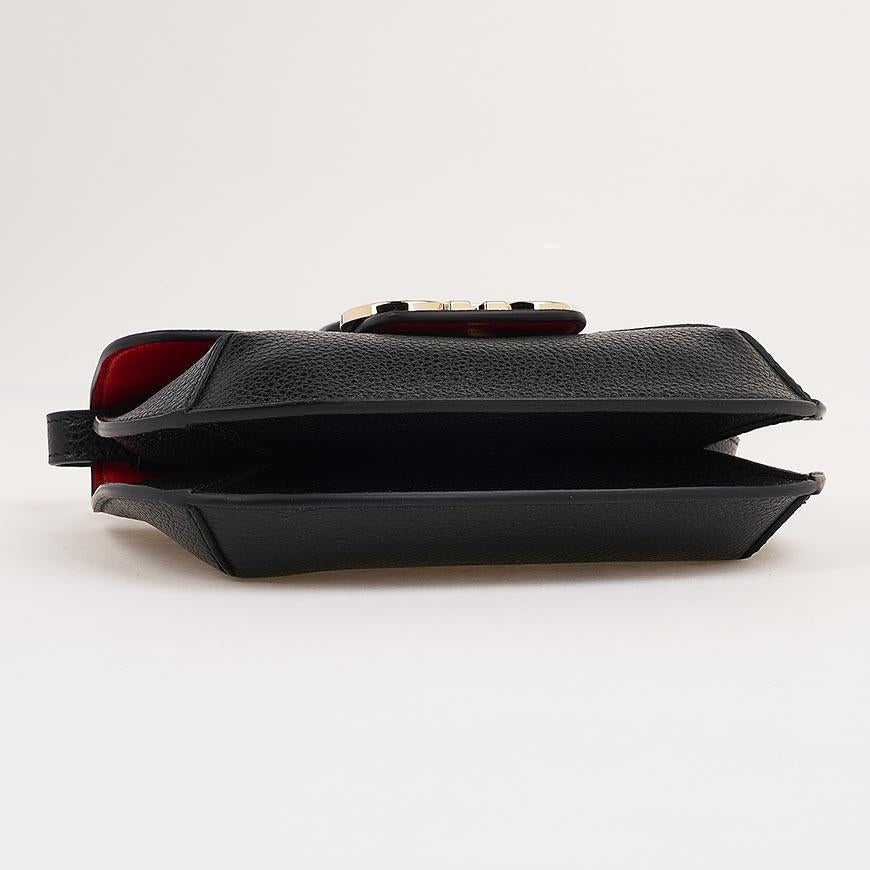 Ferragamo Double Gancini Mini Shoulder Bag Black Red Women