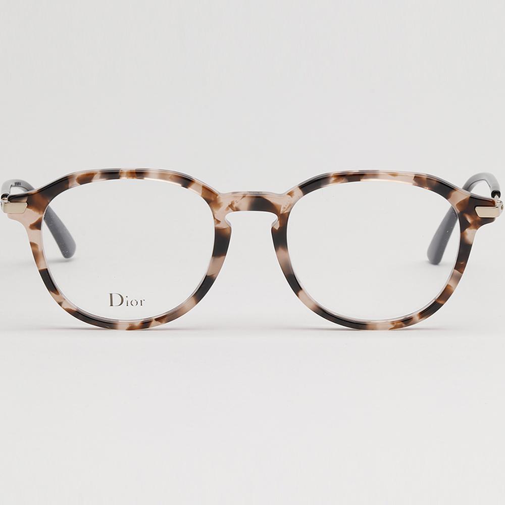 DIOR Tortoiseshell Acetate Round Eyeglass Frames Unisex DIORESSENCE17 HT8