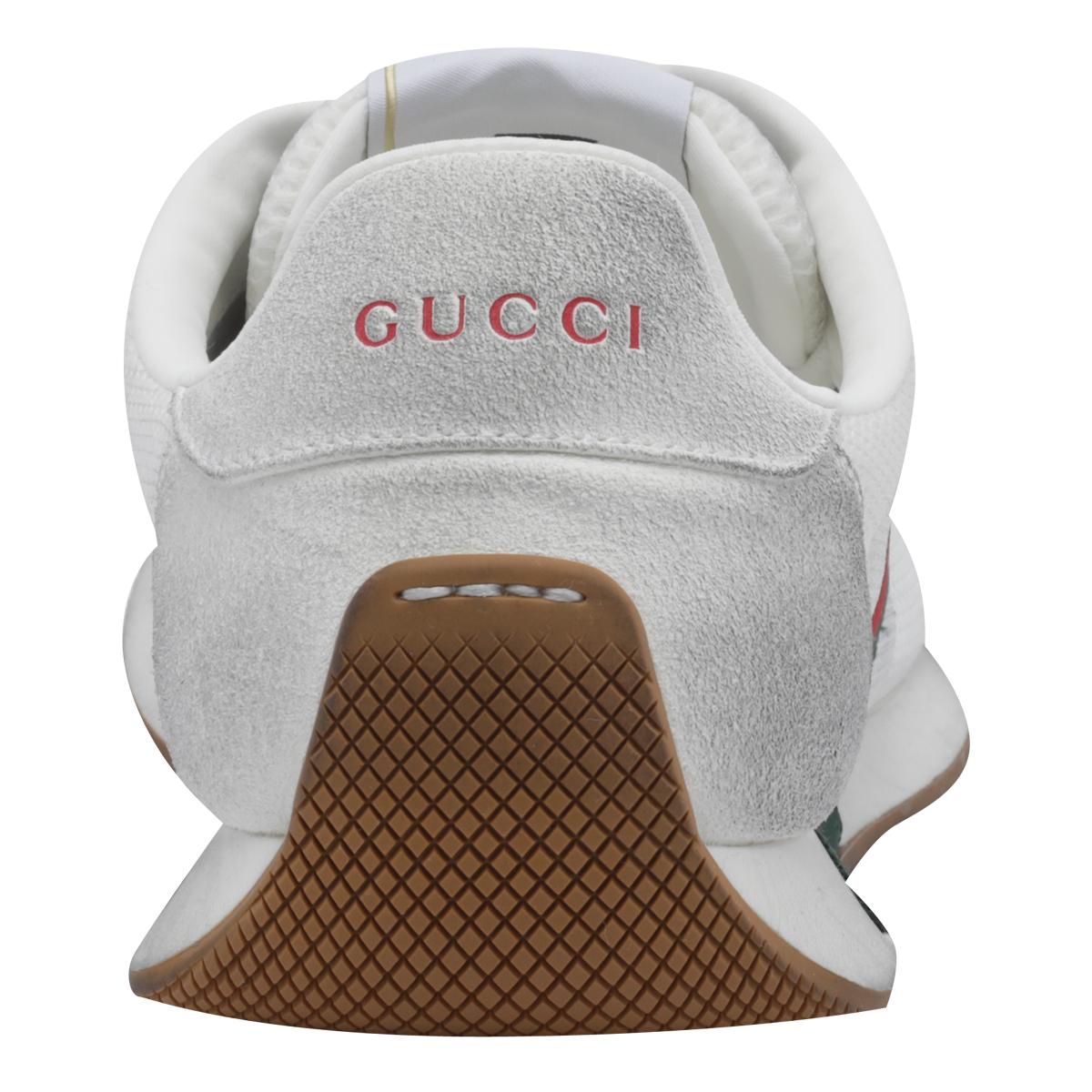 GUCCI White Leather Low-Top Sneakers
