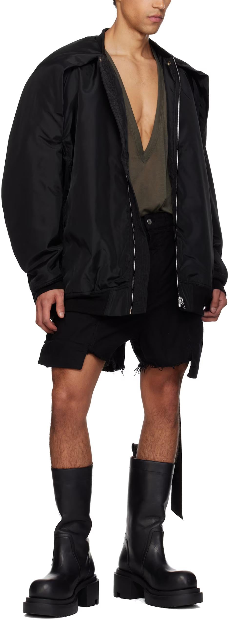 Rick Owens DRKSHDW Convertible Jumbo Peter Flight Jacket Black