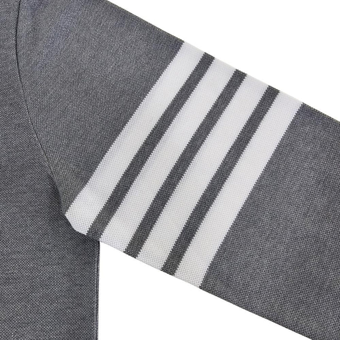 THOM BROWNE Diagonal Stripe Pique Long Sleeve Polo Shirt