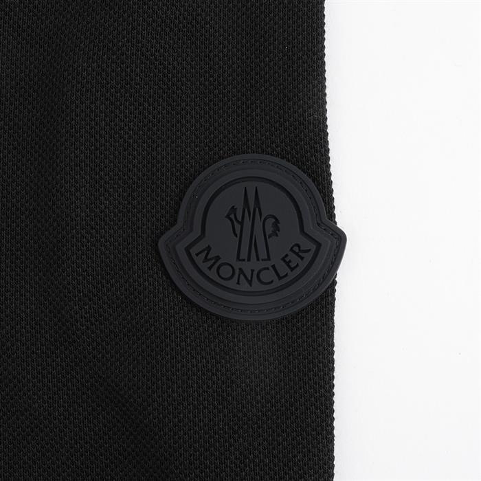 Moncler Logo Patch Piqué Polo Shirt Black Men’s