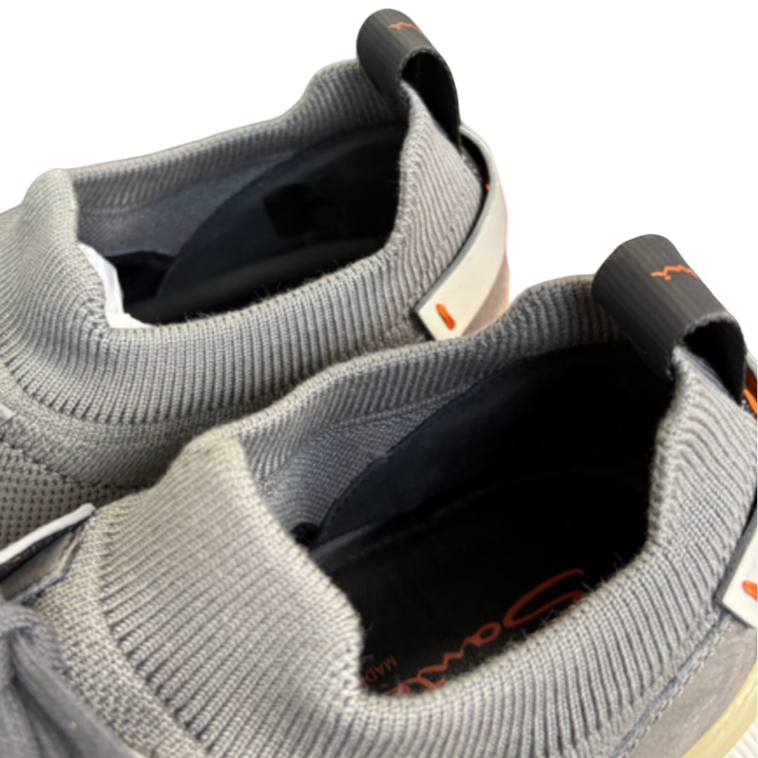 SANTONI Men’s Grey Knit Sneakers MBIO21601