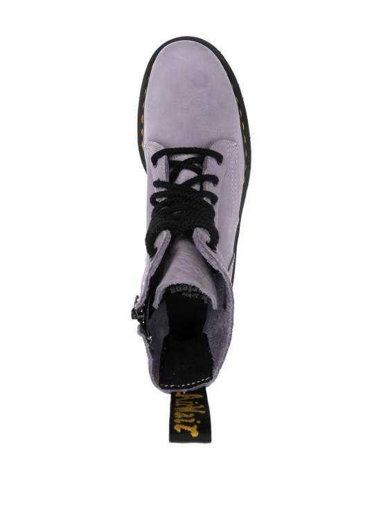Dr.Martens Black Leather Lace-Up Boots 31991774 PURPLE DOM
