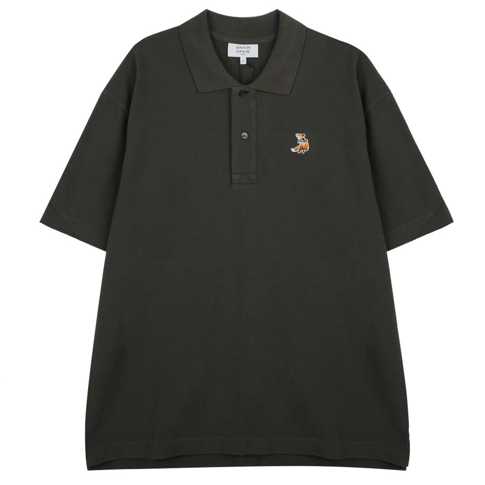 Maison Kitsune Dreaming Fox Comfort Cotton Polo Shirt Navy Men