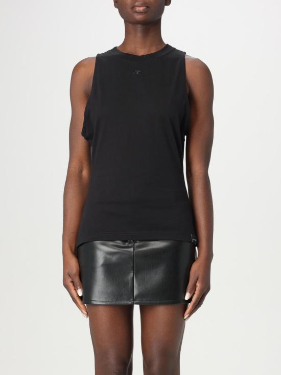 courreges Black Sleeveless T-Shirt 125 JDE 094 JS 01079999