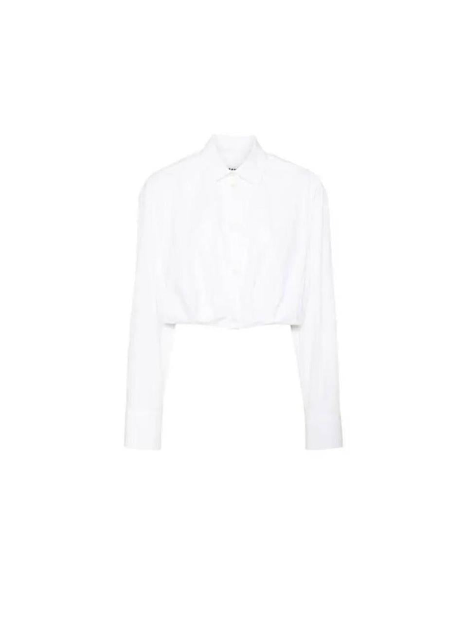 MSGM Logo Embroidered Cropped Blouse 3741MDE05X 247600 01
