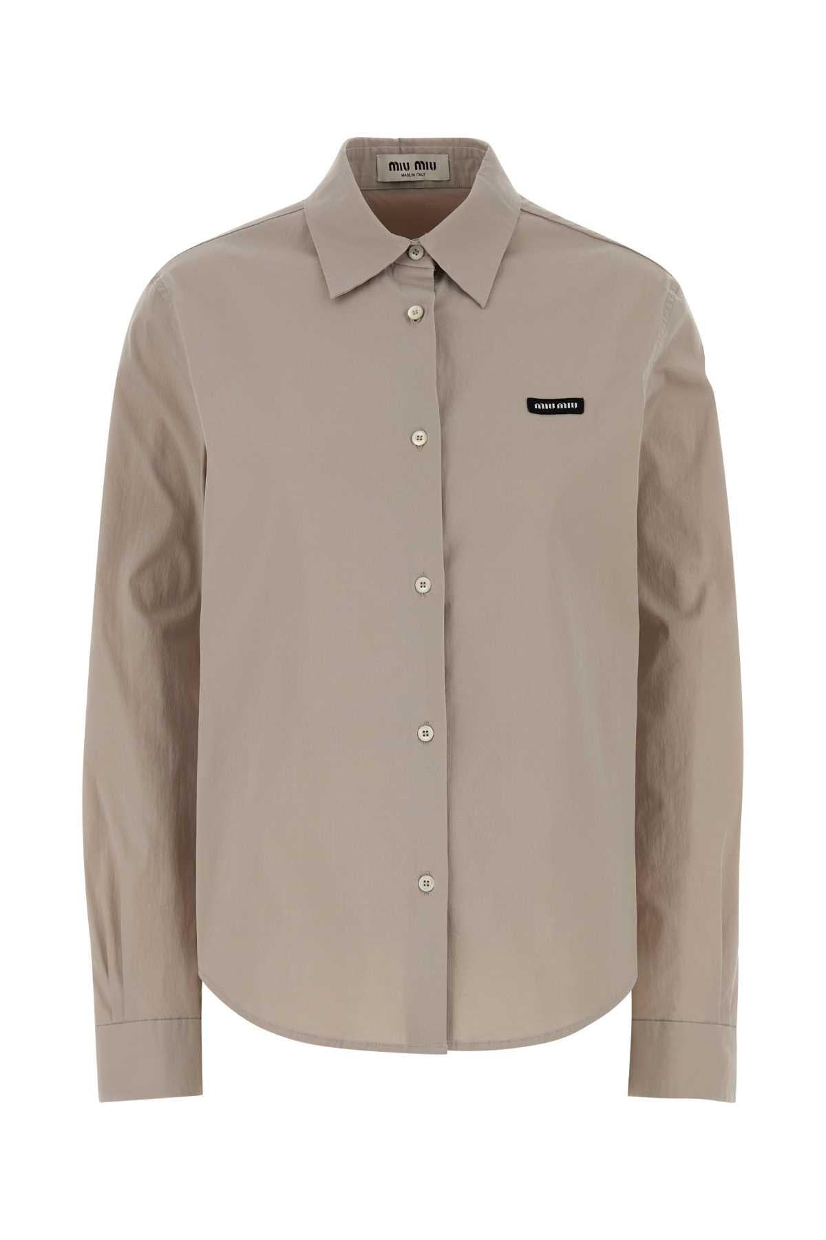 Miu Miu Long Sleeve Shirt Black Cotton Button-Up