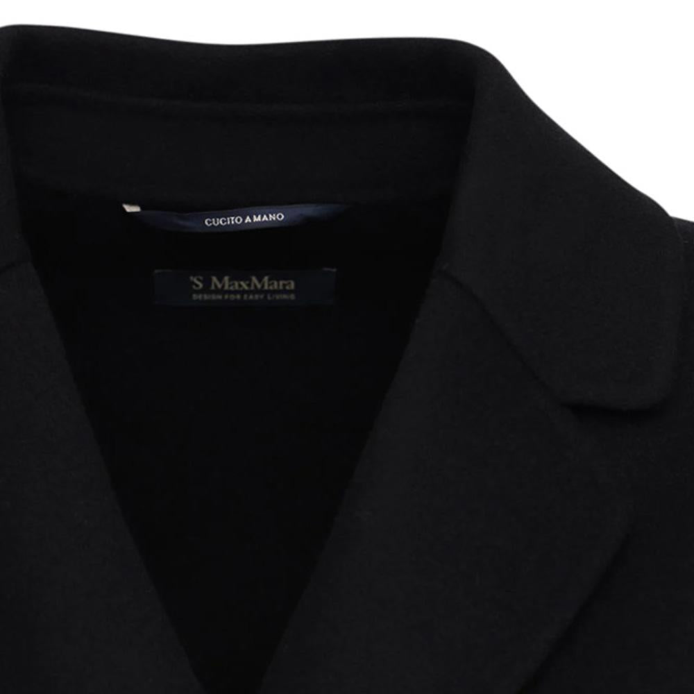 Max Mara ARONA Belted Wool Coat Black 2390160439 013