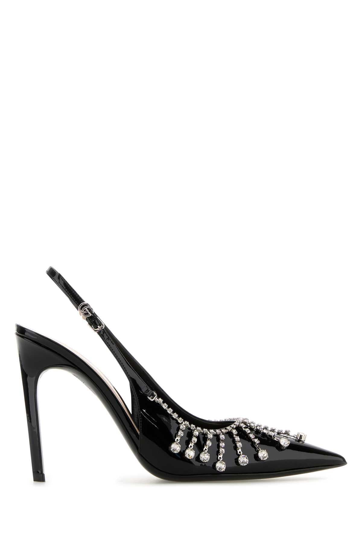 GUCCI Black Leather Slingback Pumps