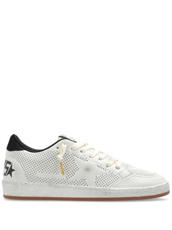 GOLDEN GOOSE White Black Nylon Heel Tab Nappa Ball Star Sneakers