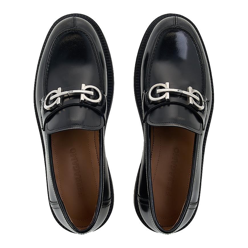 Ferragamo Gancini Ornament Leather Loafers Brown Men’s 0758380 1