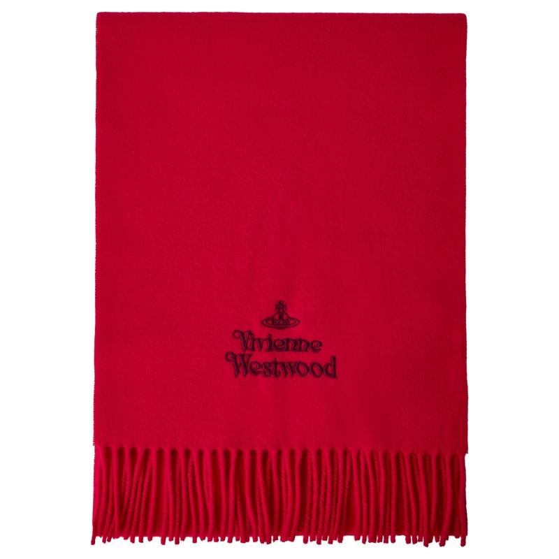 Vivienne Westwood Logo Wool Scarf Muffler Gray Unisex