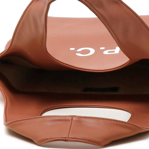A.P.C. Dark Pink Ninon Logo Print Small Tote Bag