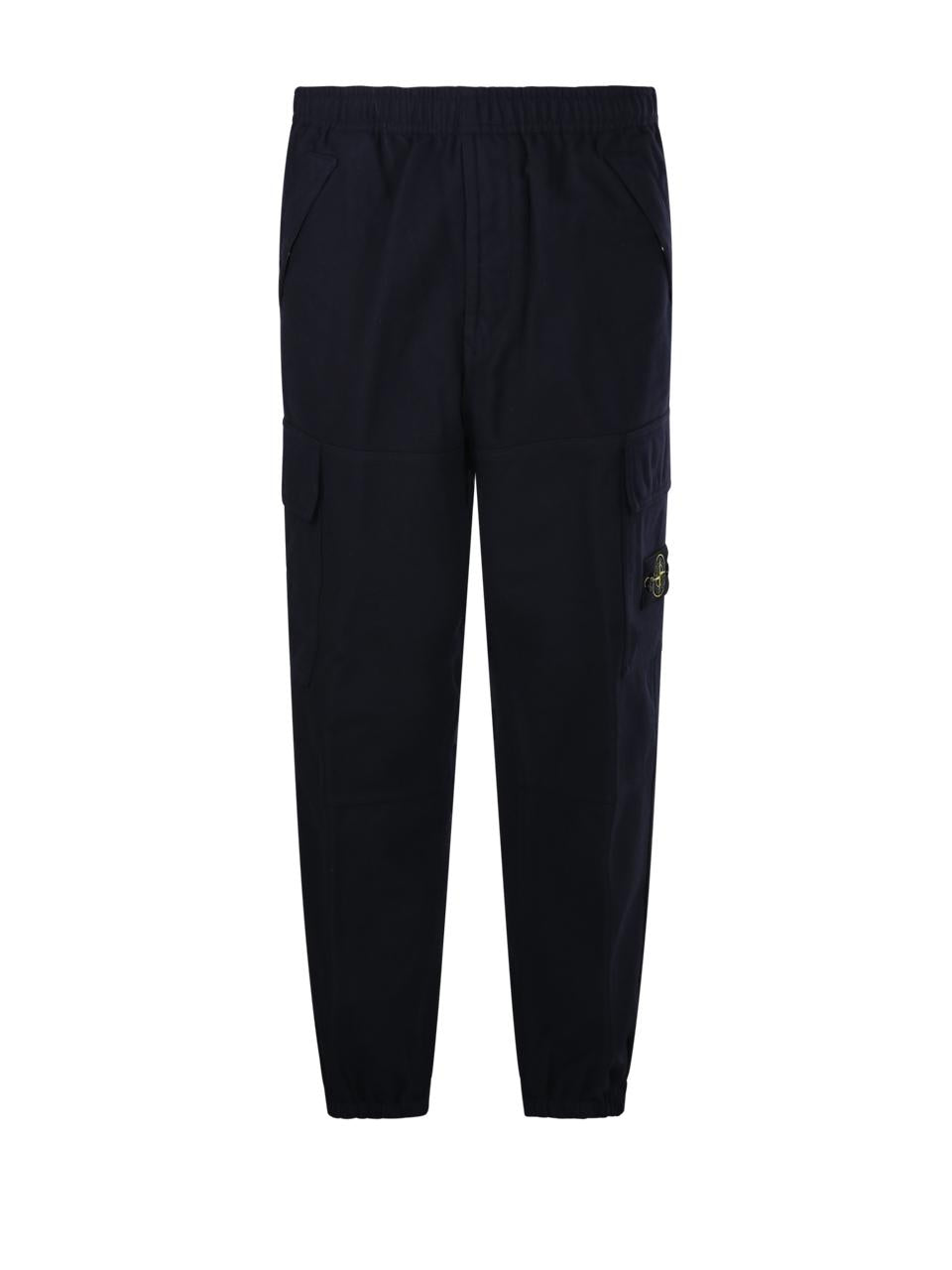 STONE ISLAND Black Cotton Cargo Pants for Men