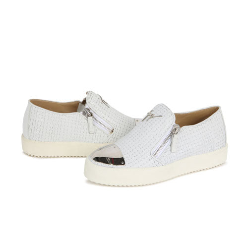 Giuseppe Zanotti Metal Shield Slip-On Sneakers RS7082 BIANCO