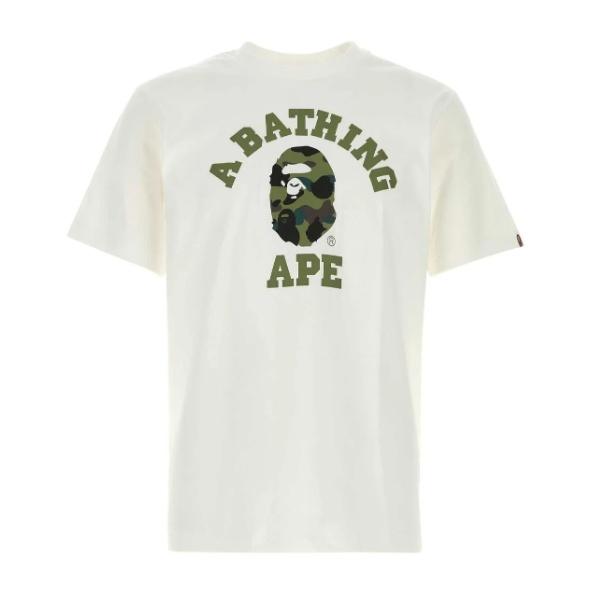 BAPE First Camo College T-Shirt White Green Men’s Short Sleeve Shirt