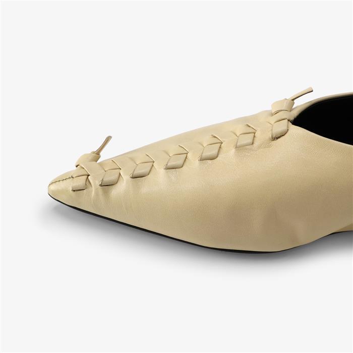 JIL SANDER Pointed Toe Stitch Ballerina Flats